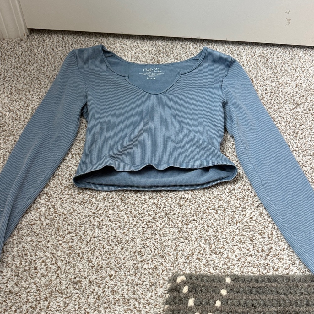 Women’s blue rue 21 ribbed crop long sleep